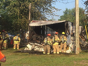 Mobile home destroyed by fire